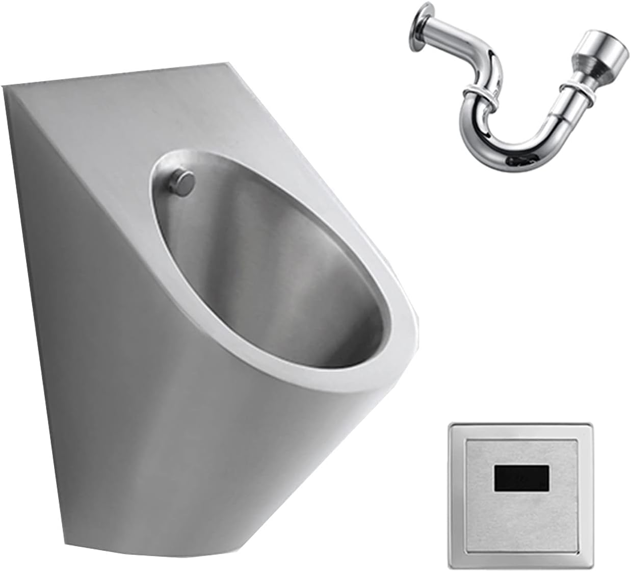 🚽 Stainless Steel Wall-Mounted Urinal with Automatic Sensor Flush 🌊