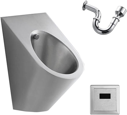 🚽 Stainless Steel Wall-Mounted Urinal with Automatic Sensor Flush 🌊