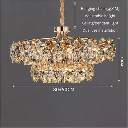✨ Elegant Crystal Pendant Chandelier – Transform Your Space 🌟
