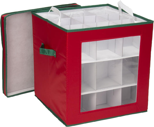 🌟 Red & Green Ornament Box – Spacious, Sturdy, and Perfect for Holiday Cheer 🎄